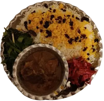 کشمش پلو با گوشت