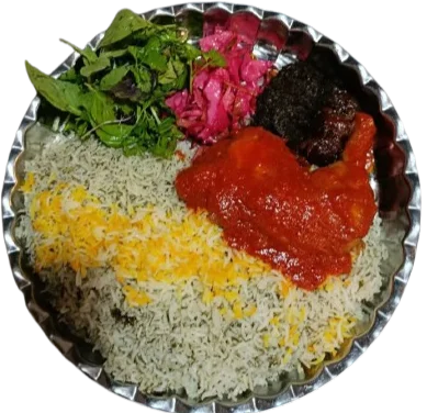 سبزی پلو با مرغ